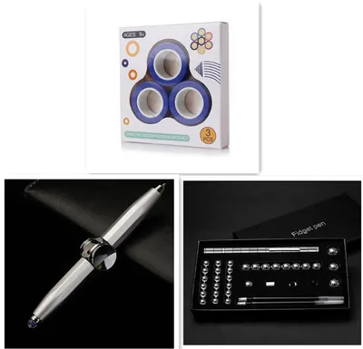 Creative Multi-Function LED Pen Spinning Decompression Gyro Metal Ballpoint Pen Fashion Office School Supplies Writing Pens