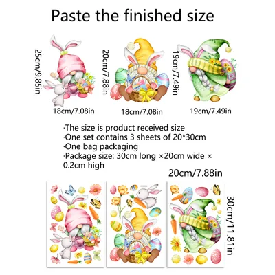 Creative Easter Static Sticker Egg Decorative