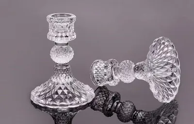 Glass Candlestick Home Pole Candle Base Romantic Dining Table