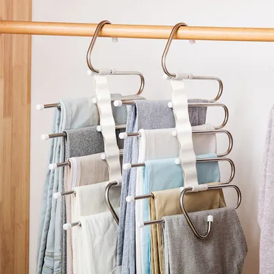 5 In 1 Wardrobe Hanger Multi-functional Clothes Hangers Pants Stainless Steel Magic Wardrobe Clothing Hangers For Clothes Rack