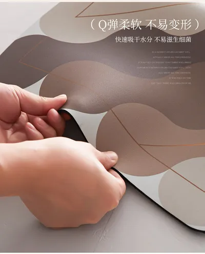 Japanese Style Kitchen Floor Mat Household Soft Diatom Ooze Floor Mat Simple Strip Absorbent Oil Absorbing