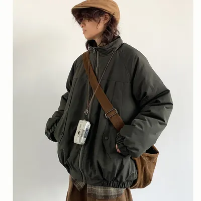Vintage Personalized Cut Solid Color Cotton Jacket