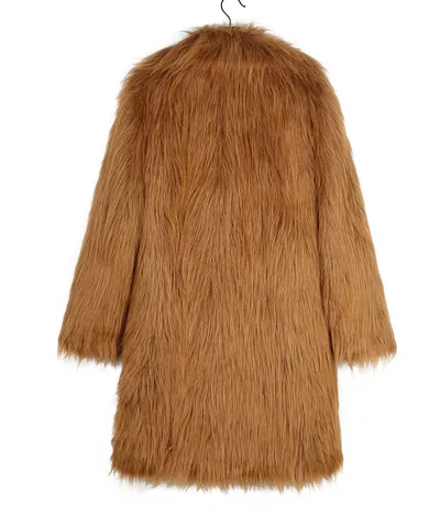 European And American Fall Winter Men Long Imitation Fur Coat Popular Men's Imitation Fox Fur Warm Coat