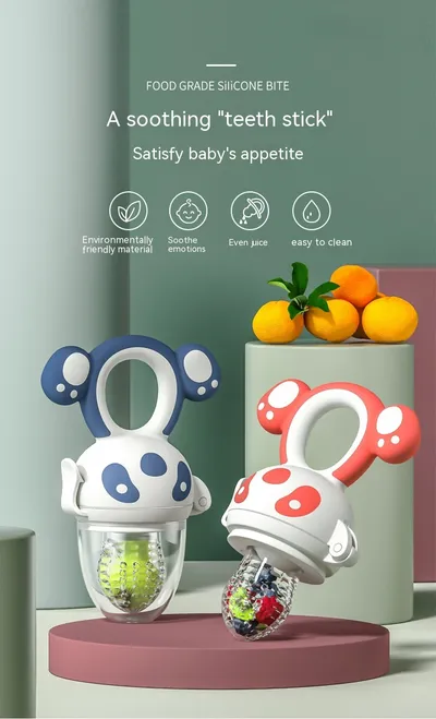 Happy Bite Baby Teether Non-staple Food Fruit Feeding Artifact Baby Pacifier Silicone Hand Guard