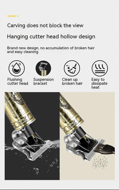 Retro Oil Head Trim Household Hair Clipper Engraving Electric Clipper Buddha Head Clippers
