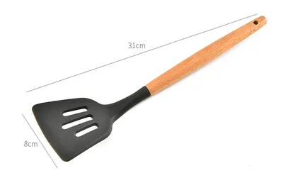 9-piece set of wooden handle kitchenware