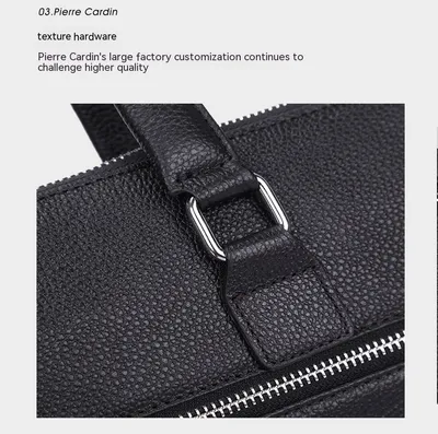 Men's Briefcase Genuine Leather 14-inch Laptop Bag Horizontal Cowhide Business Office Bag
