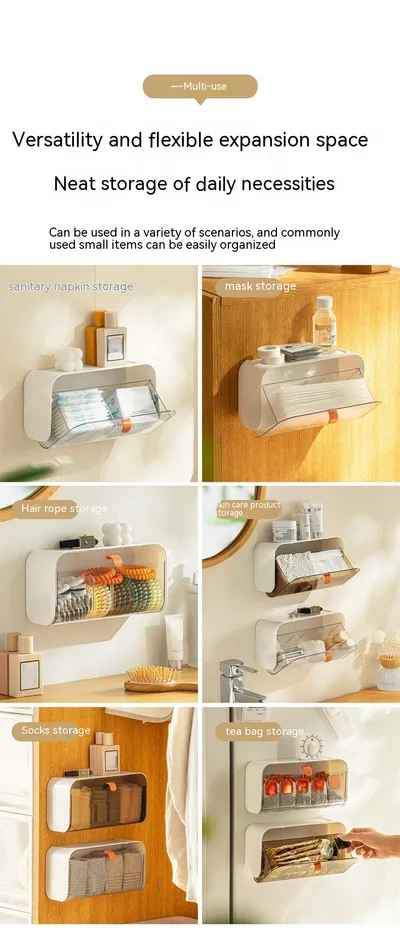 Wall Hanging Grid Storage Box Home Toilet Supplies Household Household Small Supplies Appliances