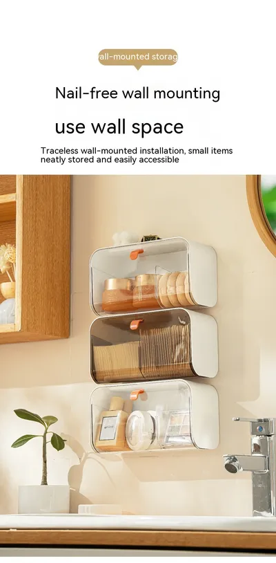 Wall Hanging Grid Storage Box Home Toilet Supplies Household Household Small Supplies Appliances