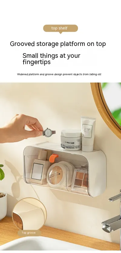 Wall Hanging Grid Storage Box Home Toilet Supplies Household Household Small Supplies Appliances