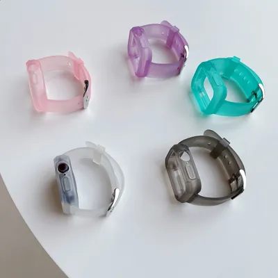 Simple Solid Color Transparent Frosted Silicone Strap