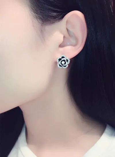 Rose Temperament Stud Earrings For Women