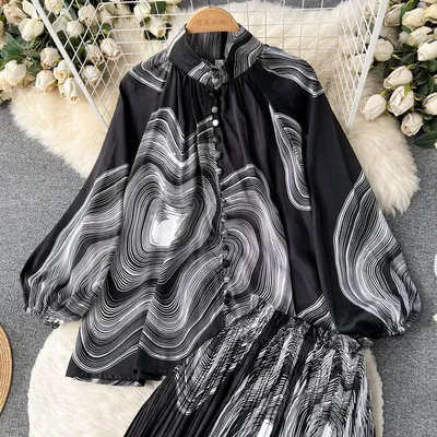 Women's Wide-leg Pleated Trousers Two-piece Set