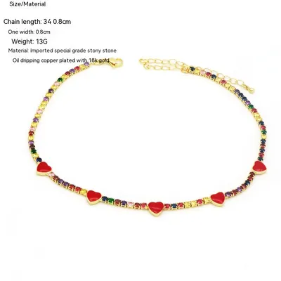 European And American Popular Zircon Necklace For Women Ins