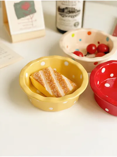 Korean Cute Polka Dot Lace Bowl