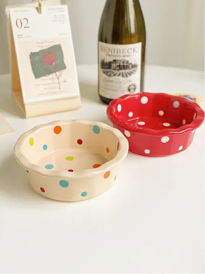 Korean Cute Polka Dot Lace Bowl