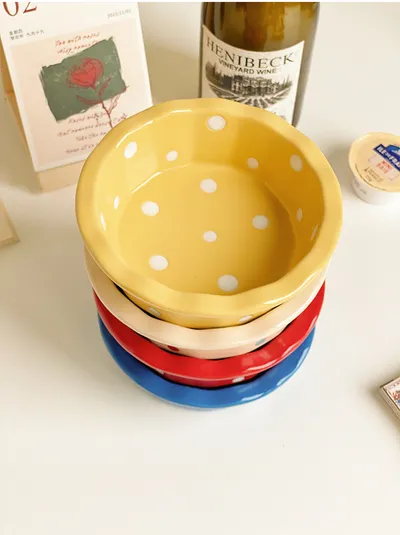 Korean Cute Polka Dot Lace Bowl