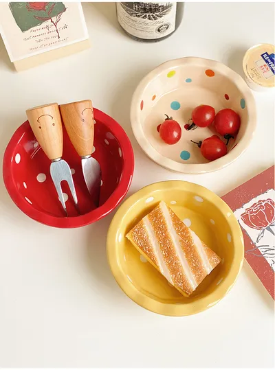 Korean Cute Polka Dot Lace Bowl