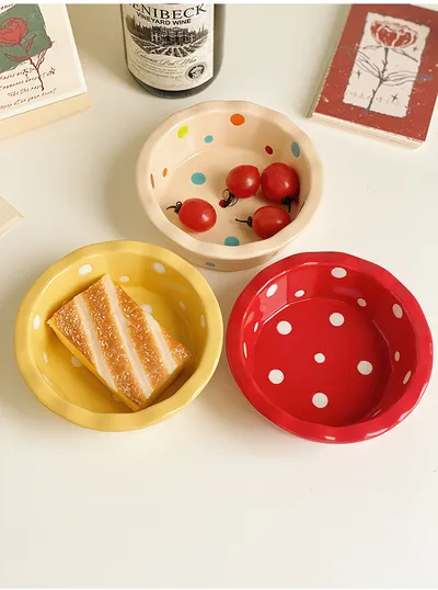 Korean Cute Polka Dot Lace Bowl