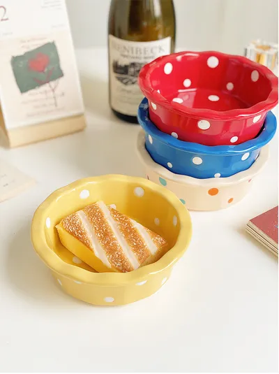 Korean Cute Polka Dot Lace Bowl