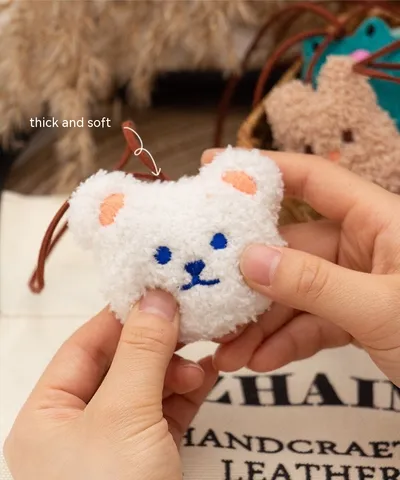 Ins Cute Cartoon Plush Bear Children's Name Plate Pendant