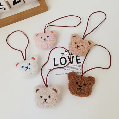 Ins Cute Cartoon Plush Bear Children's Name Plate Pendant