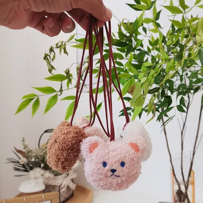 Ins Cute Cartoon Plush Bear Children's Name Plate Pendant