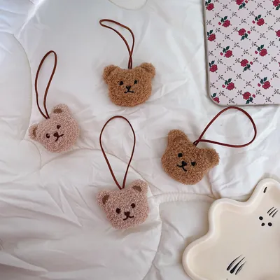 Ins Cute Cartoon Plush Bear Children's Name Plate Pendant