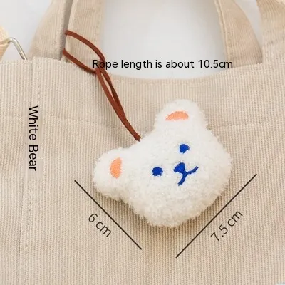 Ins Cute Cartoon Plush Bear Children's Name Plate Pendant