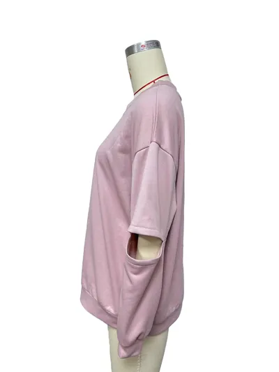 Round Neck Printed Loose Sweatshirt Women