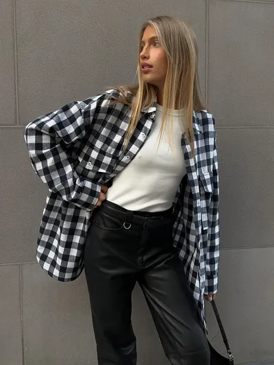 Fashion Personality Plaid Shirt For Women