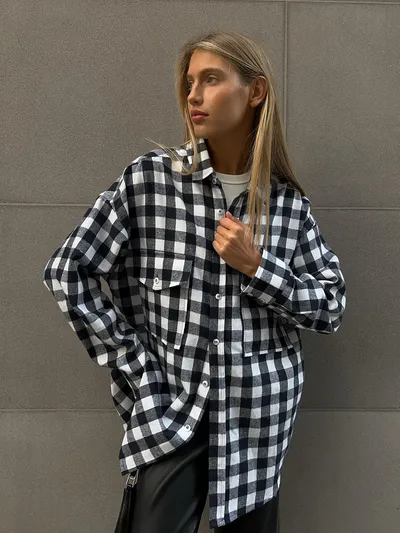 Fashion Personality Plaid Shirt For Women