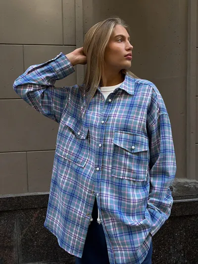 Fashion Personality Plaid Shirt For Women