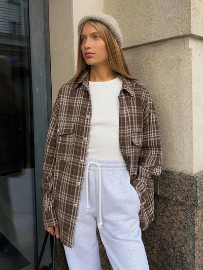 Fashion Personality Plaid Shirt For Women
