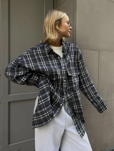 Fashion Personality Plaid Shirt For Women