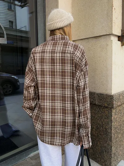 Fashion Personality Plaid Shirt For Women