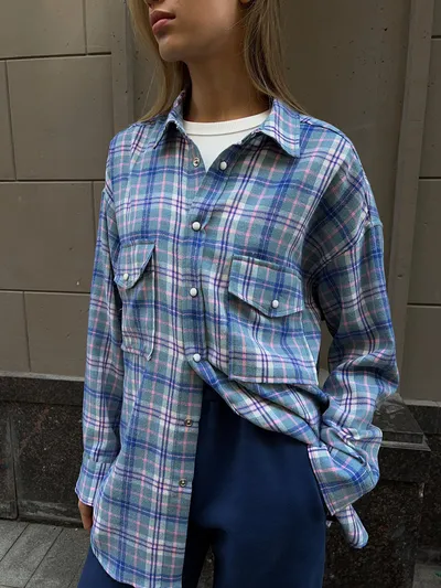 Fashion Personality Plaid Shirt For Women