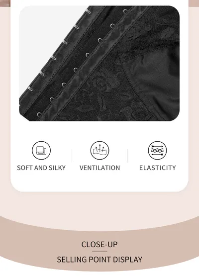 Lace Wireless Body Shaping Underwear Front Row Buttons Bra