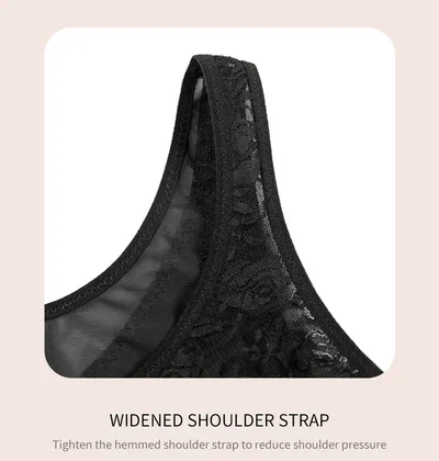 Lace Wireless Body Shaping Underwear Front Row Buttons Bra