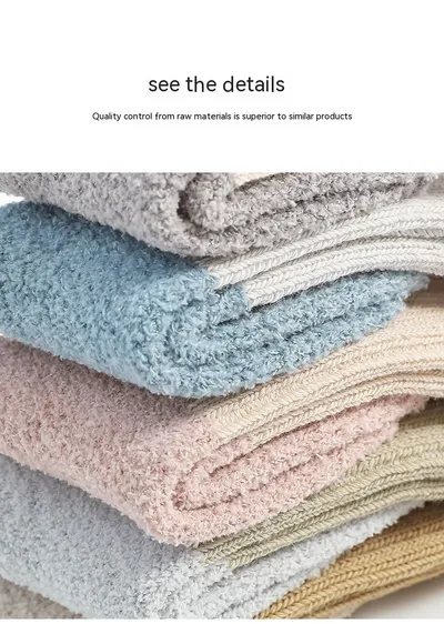 Autumn And Winter Baby Combed Cotton Thickened Fleece Lined Socks