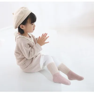 Autumn And Winter Baby Combed Cotton Thickened Fleece Lined Socks