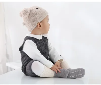 Autumn And Winter Baby Combed Cotton Thickened Fleece Lined Socks