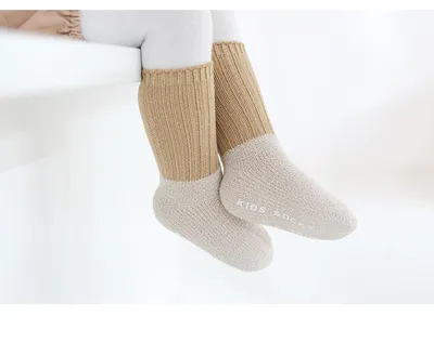 Autumn And Winter Baby Combed Cotton Thickened Fleece Lined Socks