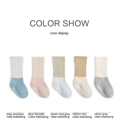 Autumn And Winter Baby Combed Cotton Thickened Fleece Lined Socks