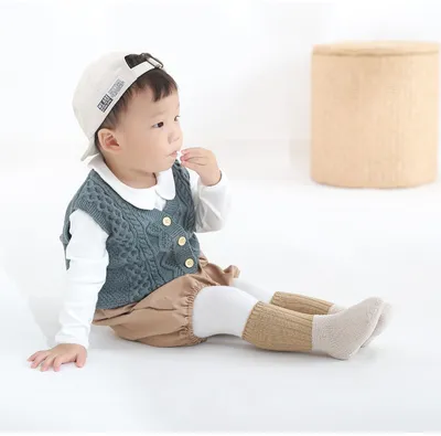 Autumn And Winter Baby Combed Cotton Thickened Fleece Lined Socks