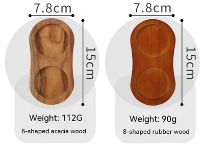 Solid Wood Pepper Mill Base Locust Manganese Rubber Wood Double Hole Tray