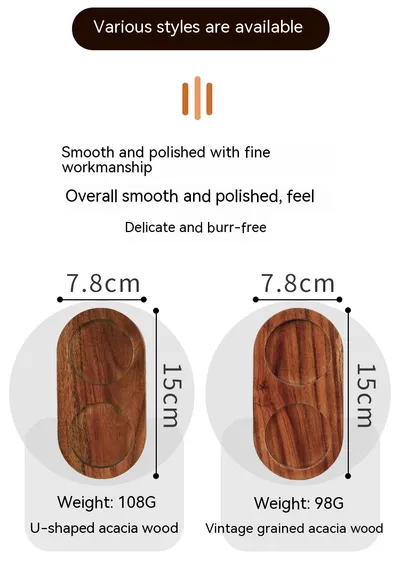 Solid Wood Pepper Mill Base Locust Manganese Rubber Wood Double Hole Tray