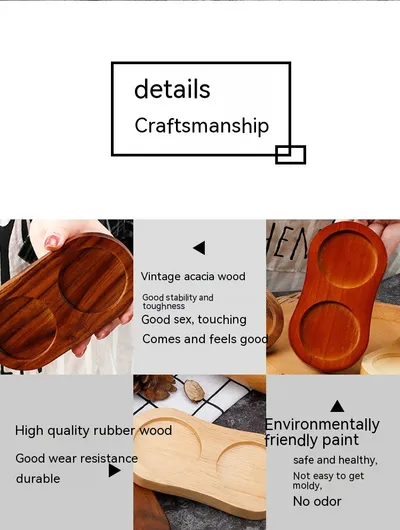 Solid Wood Pepper Mill Base Locust Manganese Rubber Wood Double Hole Tray