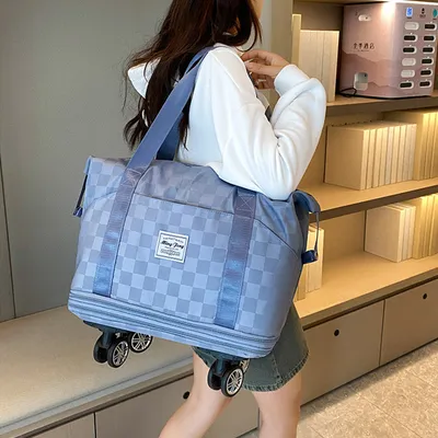 Large Capacity Travel Bags Dry Wet Separation Expansion Double Layer Luggage Totes Women