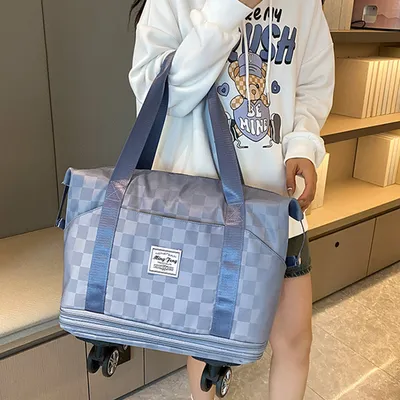 Large Capacity Travel Bags Dry Wet Separation Expansion Double Layer Luggage Totes Women